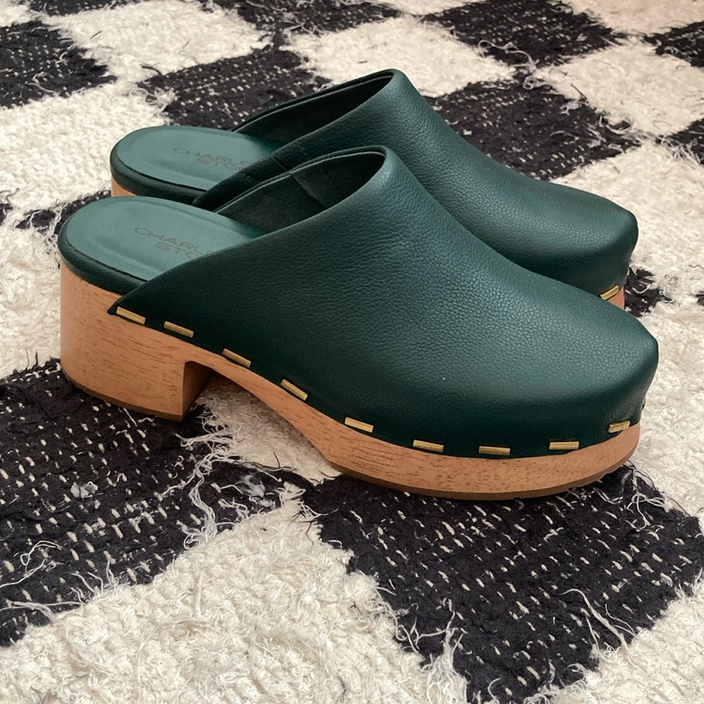Charlotte Stone Stacey Clogs in Emerald Green Never Worn size 7 - Picture 5 of 8